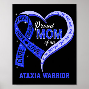 Stolze Mama eines Ataxia Warrior Blue Ribbon Match Poster