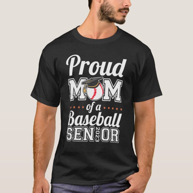 Stolze Mama eines Baseball-Senior 2023 3 T-Shirt (Vorderseite)