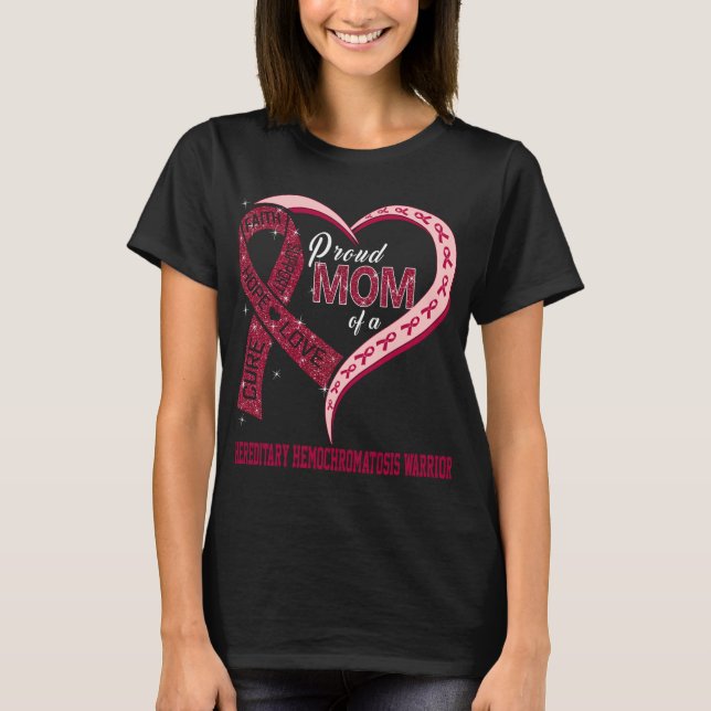 Stolze Mama eines Erbschafts-Hemochromatosekrieger T-Shirt (Vorderseite)