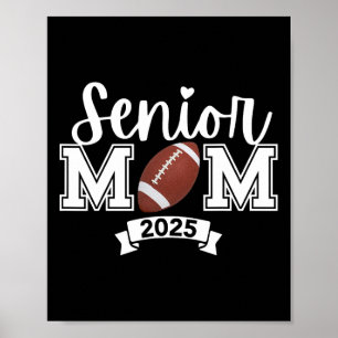 Stolze Mama eines Footll Senior 2025 Niedlich Hear Poster