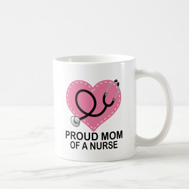 Stolze Mama eines Krankenschwester-Herz-Geschenks Tasse (Rechts)