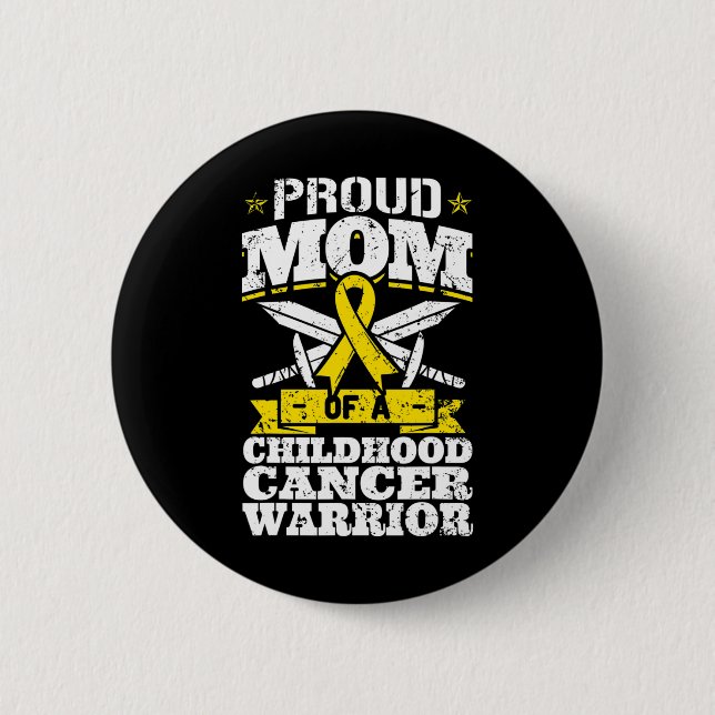 Stolze Mama eines Krebskriegs im Kindesalter Button (Vorderseite)