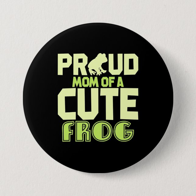 Stolze Mama eines Niedlichen Frosches Button (Vorderseite)