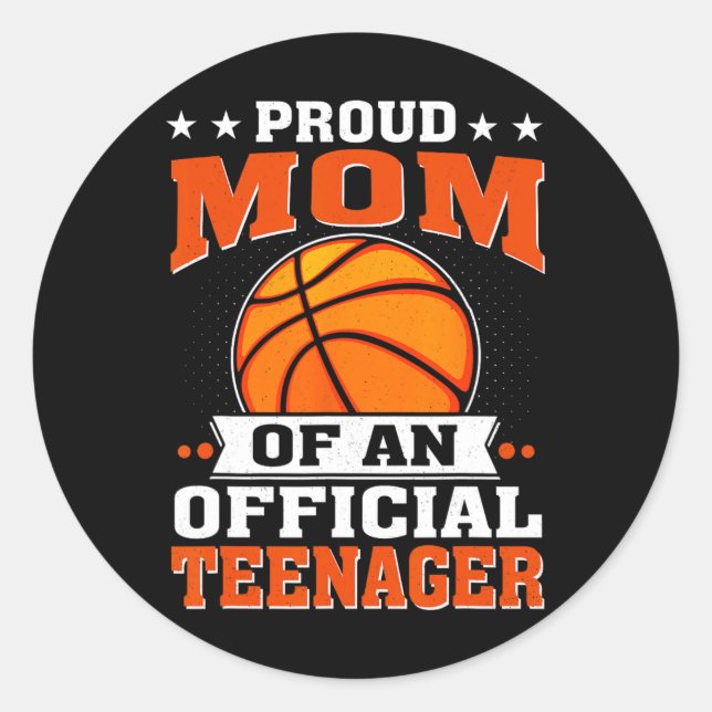 Stolze Mama eines Offiziellen Teenagers am 13. Runder Aufkleber (Vorderseite)