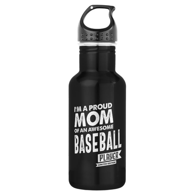 Stolze Mama eines Phantastischen Baseballspielers Edelstahlflasche (Vorderseite)