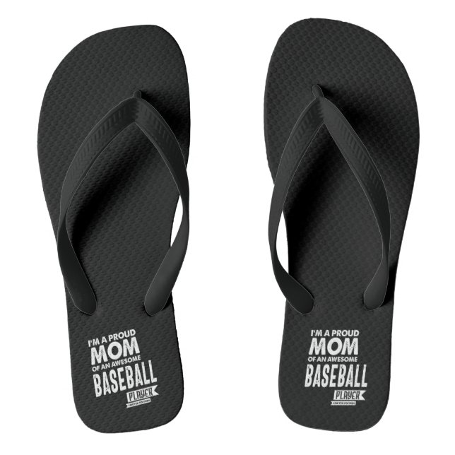 Stolze Mama eines Phantastischen Baseballspielers Flip Flops (Fußbett)