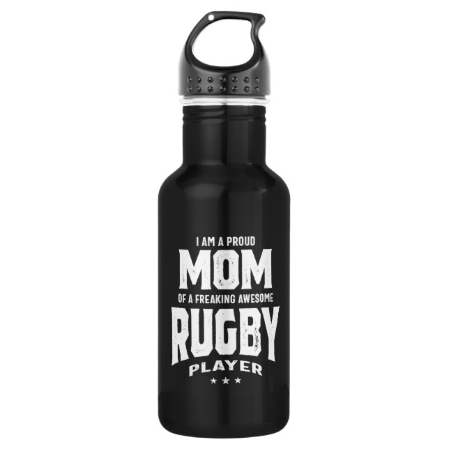 Stolze Mama eines Phantastischen Rugby-Spielers Edelstahlflasche (Vorderseite)