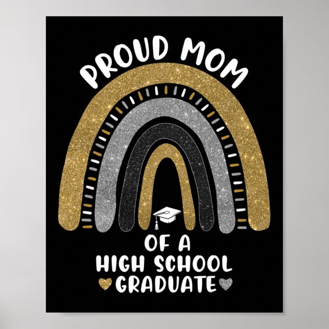 Stolze Mama eines Rainbow-Klassenfahrers Poster (Vorne)