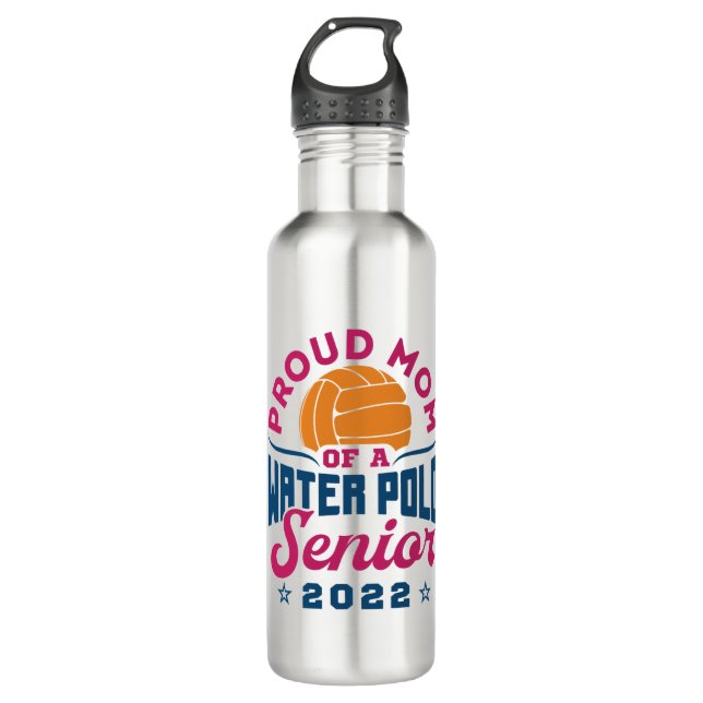 Stolze Mama eines Water Polo Senior 2022 Edelstahlflasche (Vorderseite)