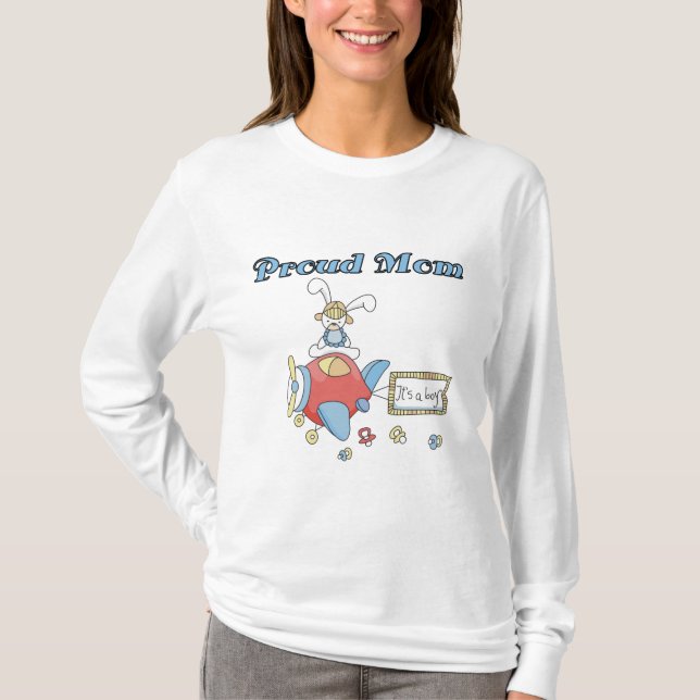 Stolze Mama-Flugzeug Es ist ein Boy-Trikots und Ge T-Shirt (Vorderseite)