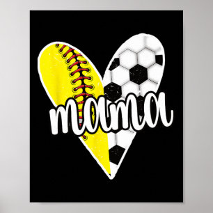 Stolze Mama Fußball Softball Spielerin Mama  Poster