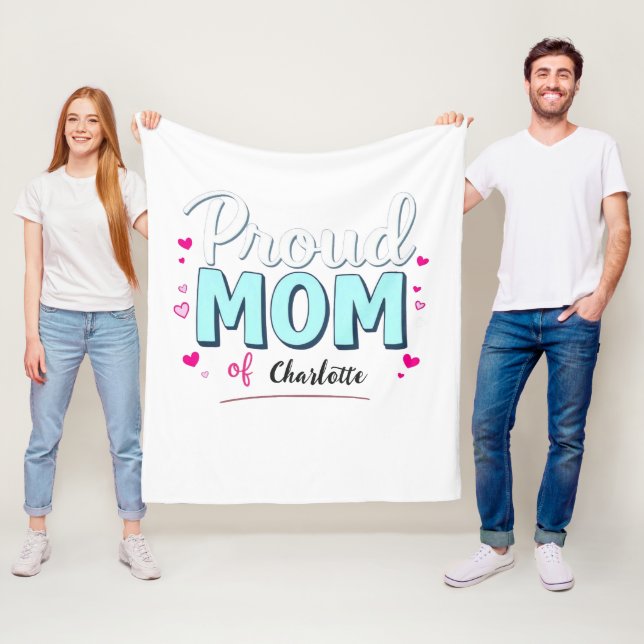 Stolze Mama | Muttertag individuell anpassbar Fleecedecke (Beispiel)