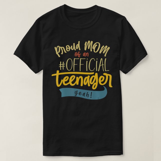 Stolze Mama Offiziell Teenager Funny Bday Party 13 T-Shirt (Design vorne)