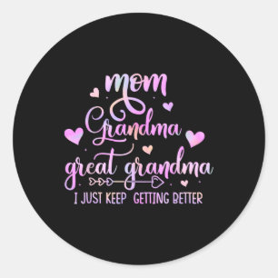 Stolze Mama Oma Große Oma ich gerade Behalten Gett Runder Aufkleber