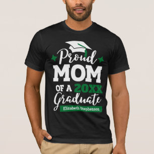 Stolze Mama von 2023 Graduierte schwarz-grüne Mütz T-Shirt