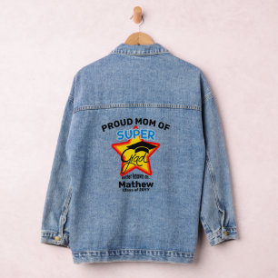 Stolze Mama von Super Grad-Editable Text Jeansjacke