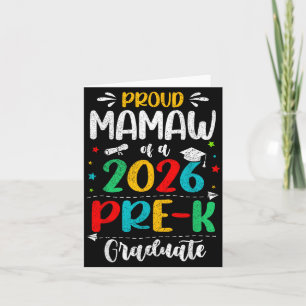 Stolze Mamaw eines 2026 Pre-K-Absolventen Jungen M Karte