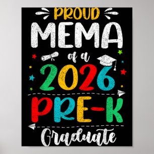 Stolze Mema eines 2026 Pre-K-Absolventen Jungen Mä Poster