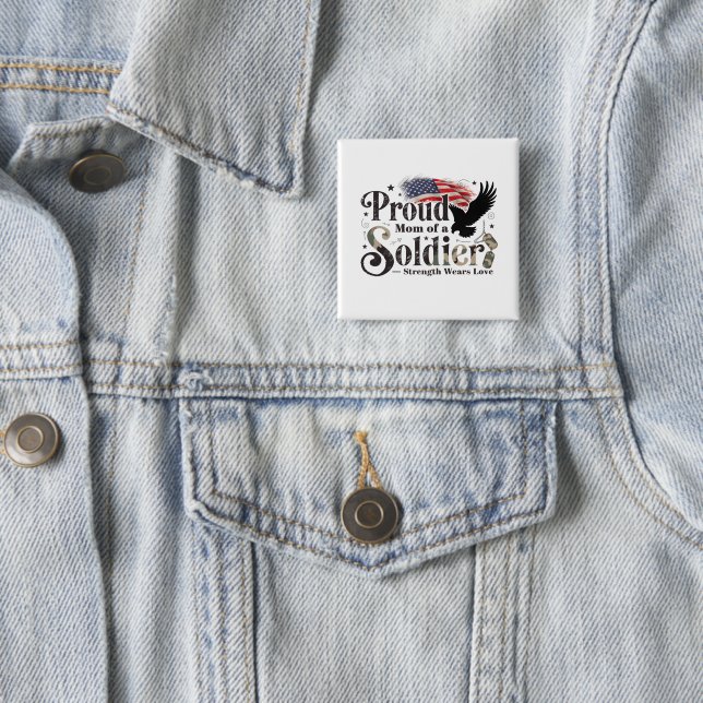 Stolze Militär-Mutter Soldat Stolz Kunst Button (Beispiel)