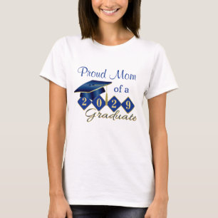 Stolze Mutter Abschluss Blau & Gold T-Shirt