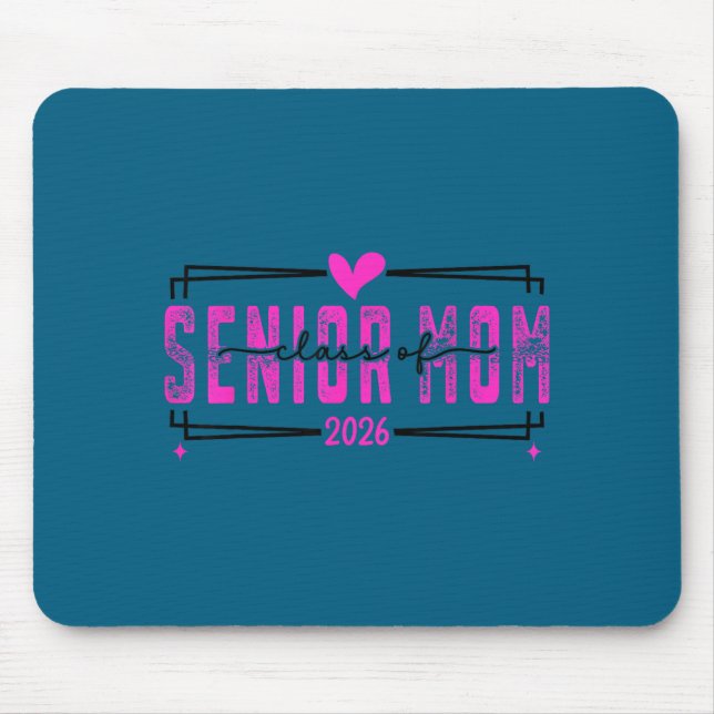 Stolze Mutter Abschlussklasse 2026 rosa Schleife Mousepad (Vorne)