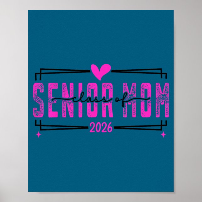 Stolze Mutter Abschlussklasse 2026 rosa Schleife  Poster (Vorne)