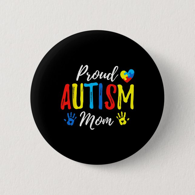 Stolze Mutter Autism Awareness Familie passend  Button (Vorderseite)