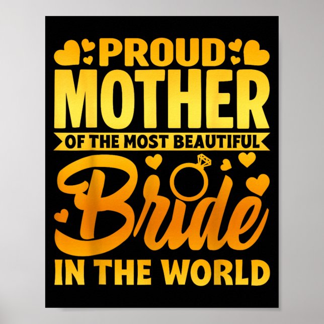 Stolze Mutter der Braut mütterliche Liebe Hochzeit Poster (Vorne)