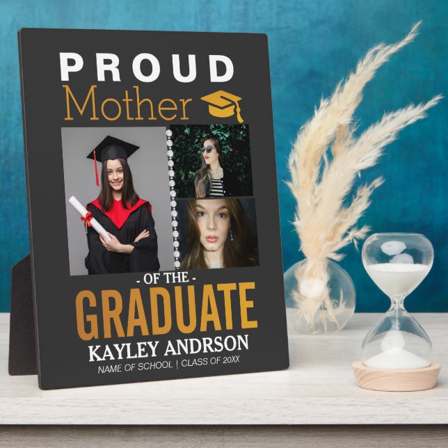 Stolze Mutter der Graduate 3 Fotos Fotoplatte (Seite)