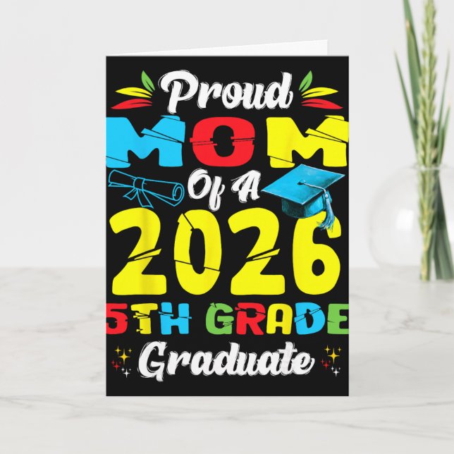 Stolze Mutter des 5. Klasses Absolventen 2026 Mutt Karte (Vorderseite)