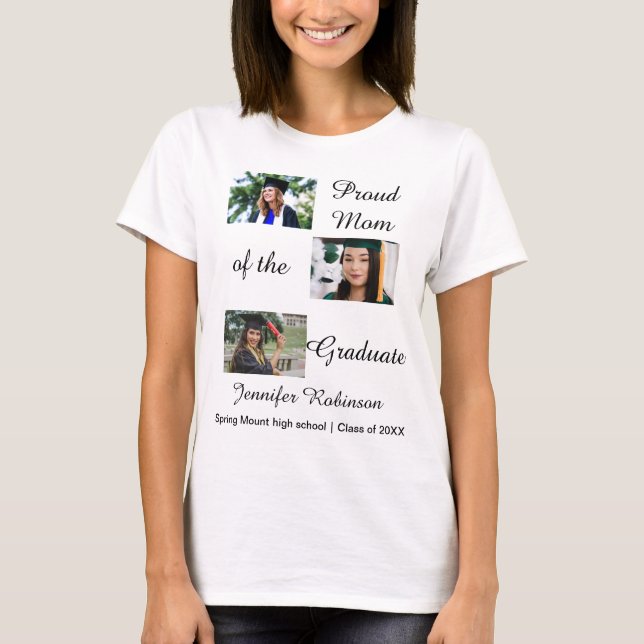 Stolze Mutter des Absolventen Benutzerdefinierte F T-Shirt (Vorderseite)