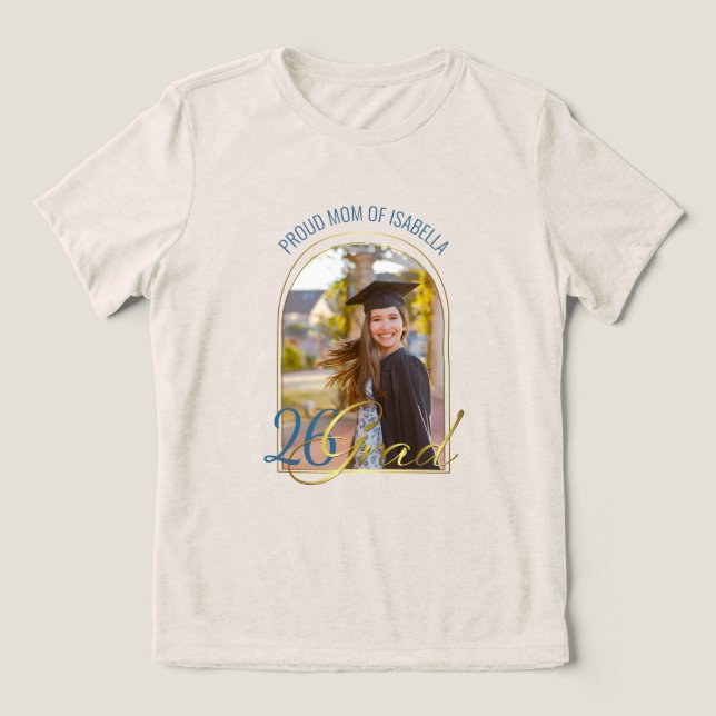 Stolze Mutter des Absolventen Benutzerdefiniertes  Tri-Blend Shirt (Design Vorderseite)