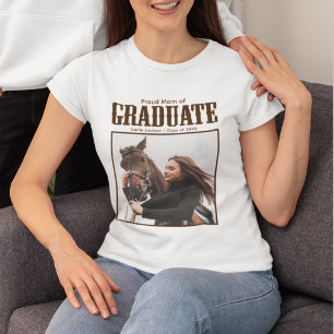 Stolze Mutter des Absolventen-Foto Land Abschluss T-Shirt