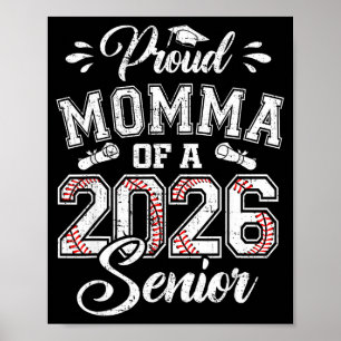 Stolze Mutter eines 2026er Baseball-Absolventen im Poster