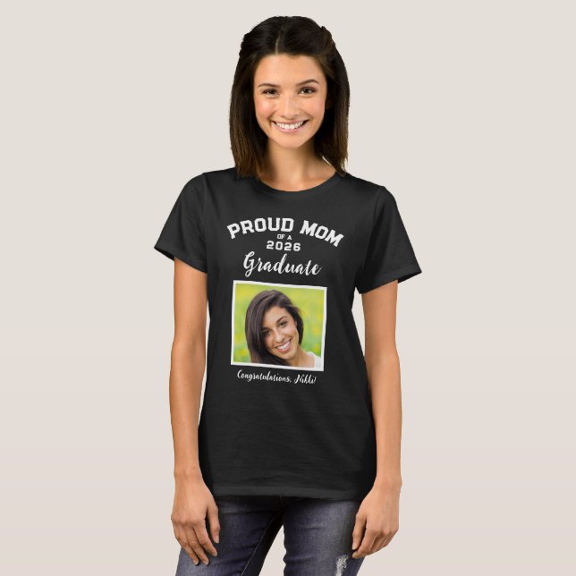 Stolze Mutter eines Absolventen 2 Foto Rahmen T-Shirt (Vorne ganz)