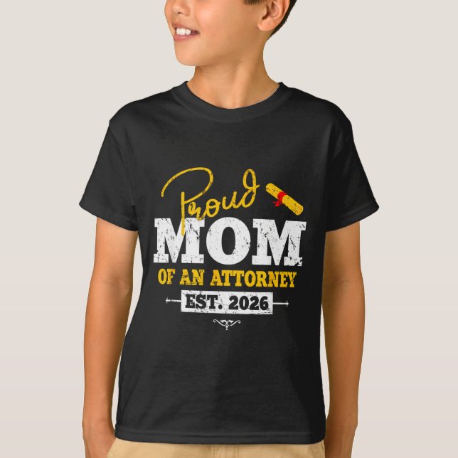 Stolze Mutter eines Anwalts Est 2026 JD Absolvent  T-Shirt (Vorderseite)