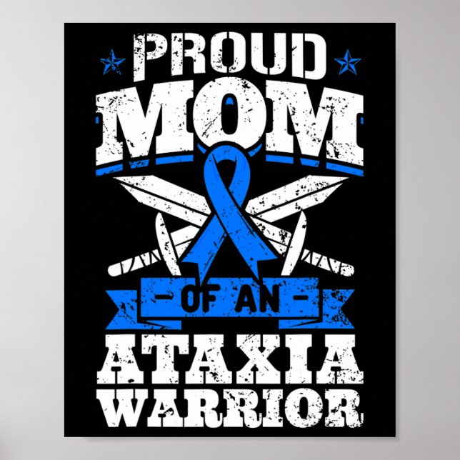 Stolze Mutter eines Ataxia-Kriegers Bewusstseins-S Poster (Vorne)