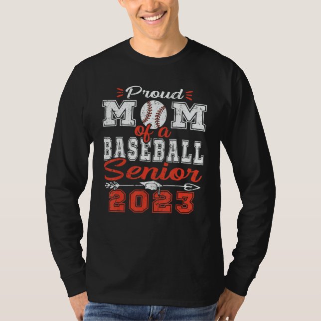 Stolze Mutter eines Baseball-Absolventen 2023 T-Shirt (Vorderseite)
