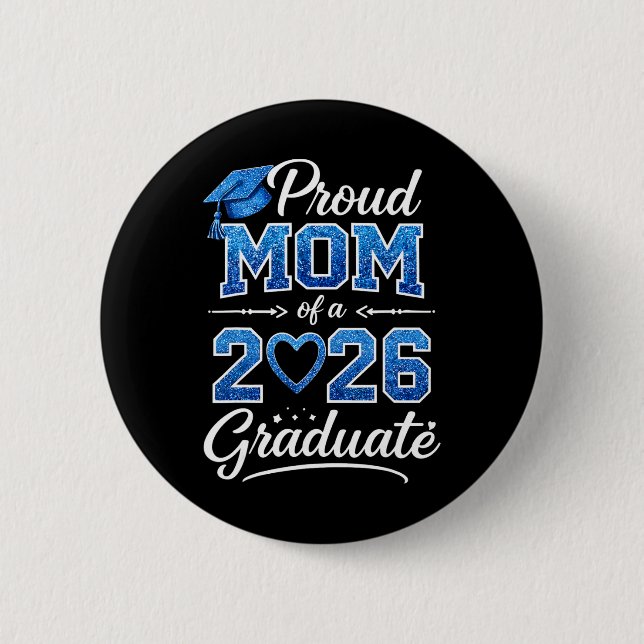 Stolze Mutter eines Cl von 2026 Absolventen Senior Button (Vorderseite)