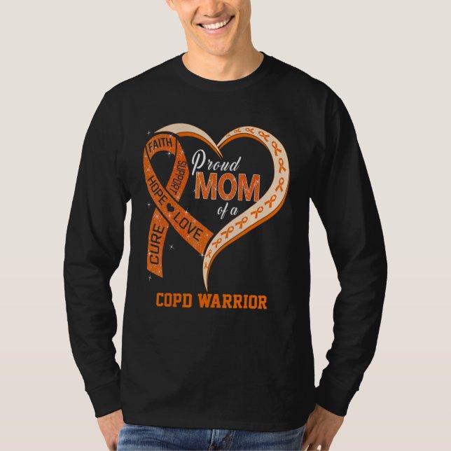 Stolze Mutter eines COPD-Kämpfers Band Herz T-Shirt (Vorderseite)