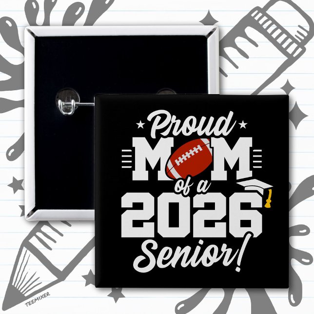 Stolze Mutter eines Fußballabsolventen 2026 Button (Von Creator hochgeladen)
