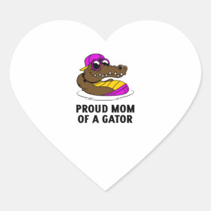 Stolze Mutter eines Gator-Krokodils Herz-Aufkleber