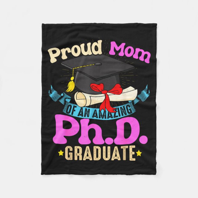 Stolze Mutter eines PHD-Absolventen PH-Shirt Famil Fleecedecke (Vorderseite)