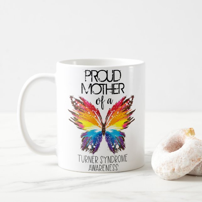 Stolze Mutter eines Schmetterling-Turner-Syndroms Kaffeetasse (Mit Donut)