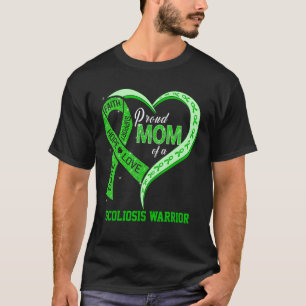 Stolze Mutter eines Scoliosis-Kriegers-Ribbon-Hear T-Shirt