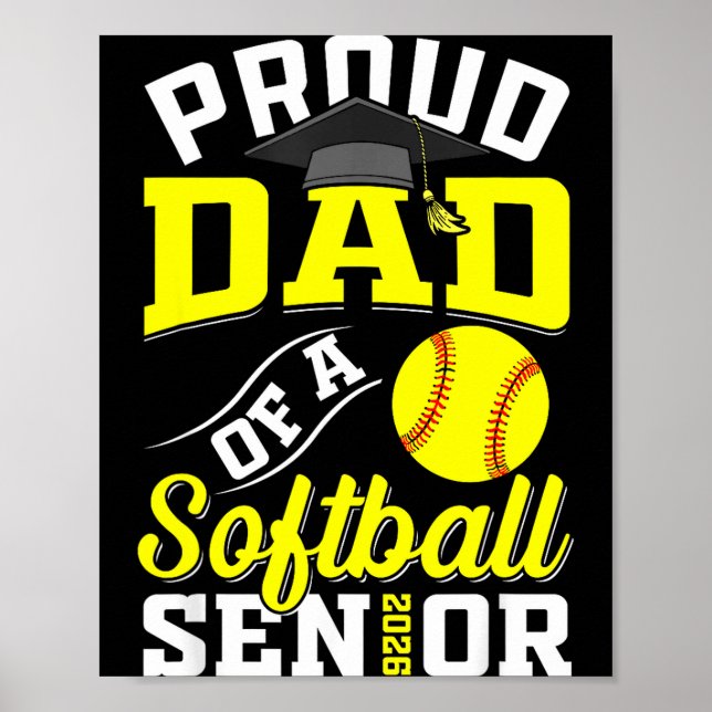 Stolze Mutter eines Softball-Absolventenjahrgangs  Poster (Vorne)