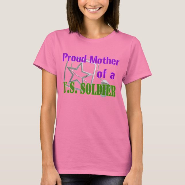 Stolze Mutter eines US-Soldaten T-Shirt (Vorderseite)