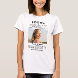 Stolze Mutter Foto Absolvent Eltern Benutzerdefini T-Shirt