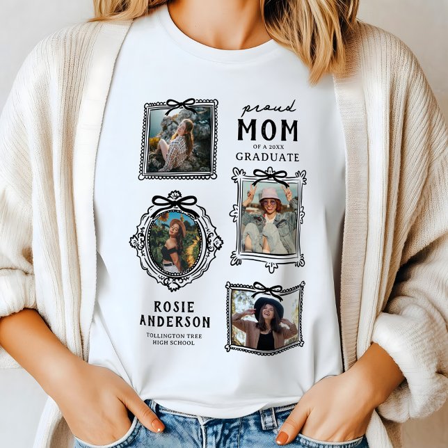 Stolze Mutter Foto-Collage Absolvent T-Shirt (Von Creator hochgeladen)