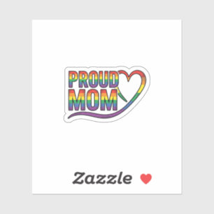 Stolze Mutter Regenbogen Herz Vintage Gravur Desig Aufkleber